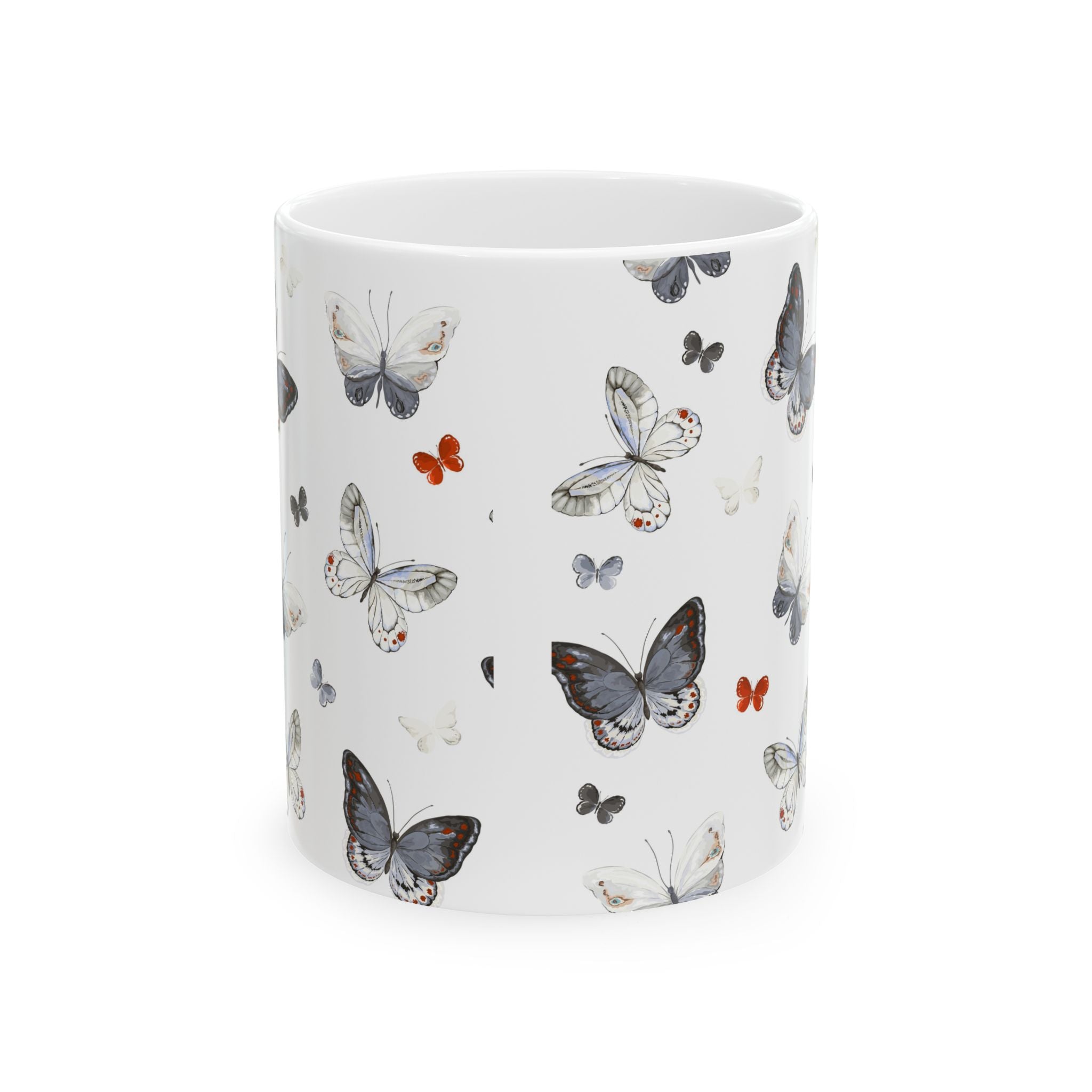 Butterfly Garden Ceramic Mug - Nature-Inspired Coffee Cup, Gift for Nature Lovers, Boho Decor, Butterfly Enthusiast