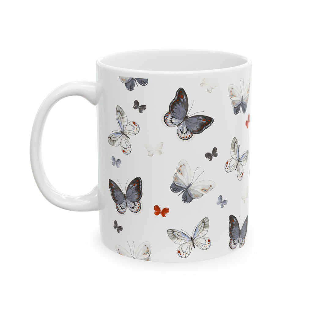 Butterfly Garden Ceramic Mug - Nature-Inspired Coffee Cup, Gift for Nature Lovers, Boho Decor, Butterfly Enthusiast