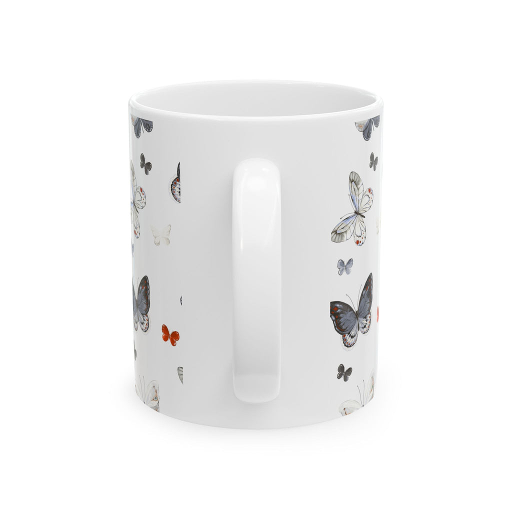 Butterfly Garden Ceramic Mug - Nature-Inspired Coffee Cup, Gift for Nature Lovers, Boho Decor, Butterfly Enthusiast