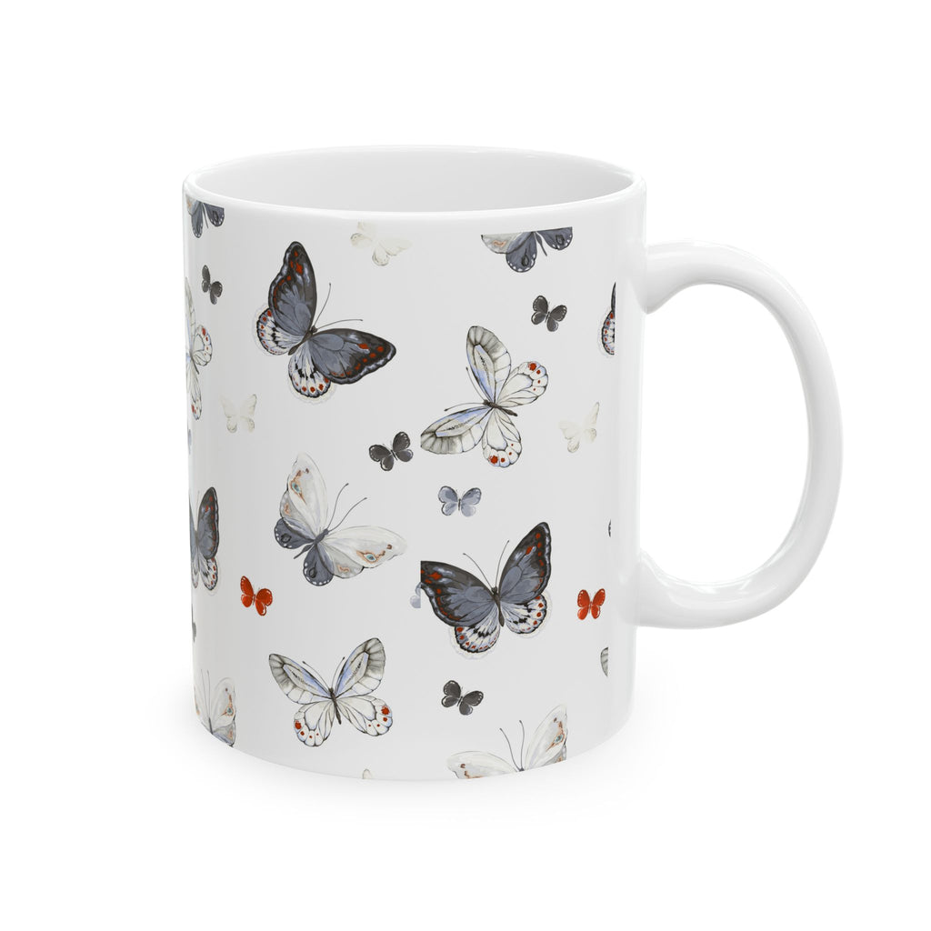 Butterfly Garden Ceramic Mug - Nature-Inspired Coffee Cup, Gift for Nature Lovers, Boho Decor, Butterfly Enthusiast