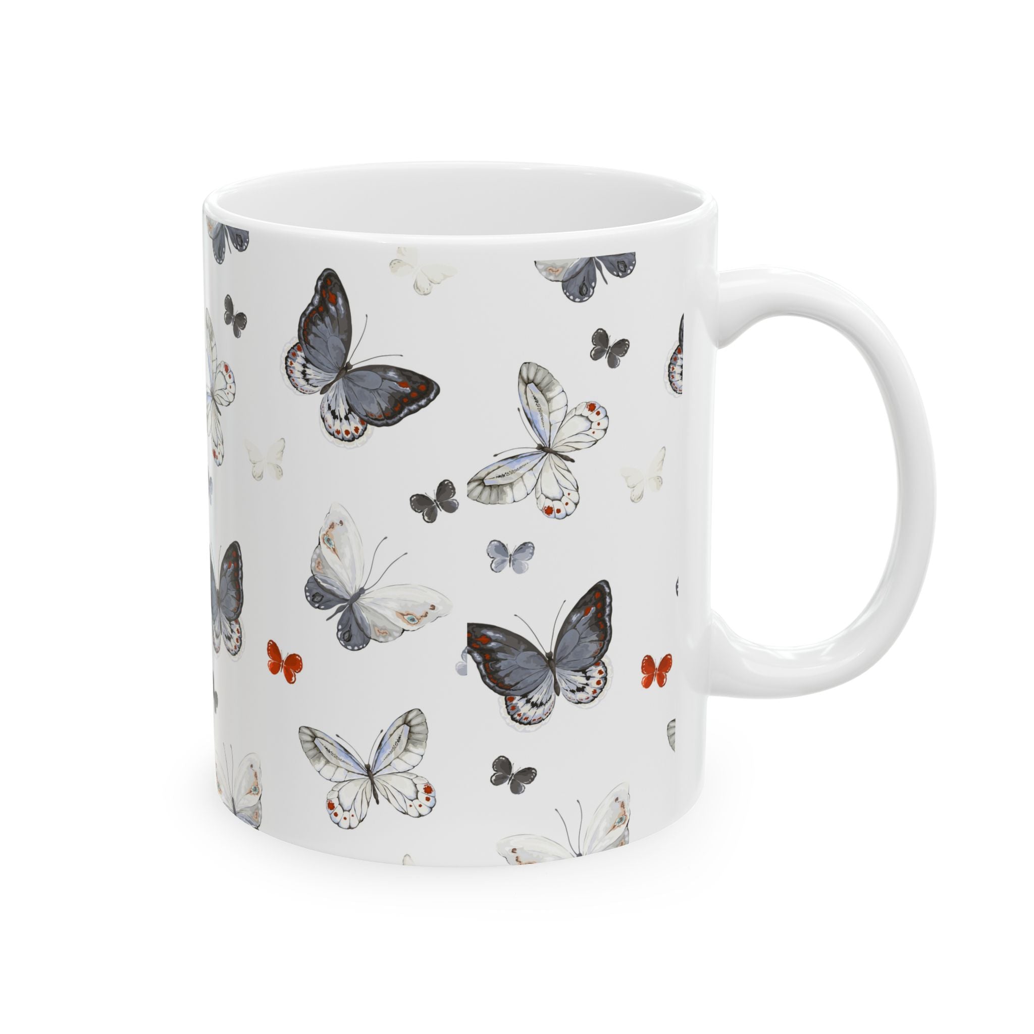Butterfly Garden Ceramic Mug - Nature-Inspired Coffee Cup, Gift for Nature Lovers, Boho Decor, Butterfly Enthusiast